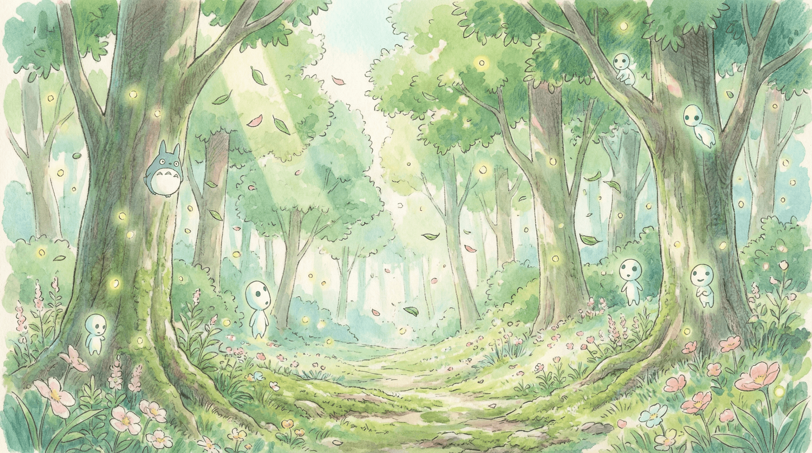 宫崎骏风格森林